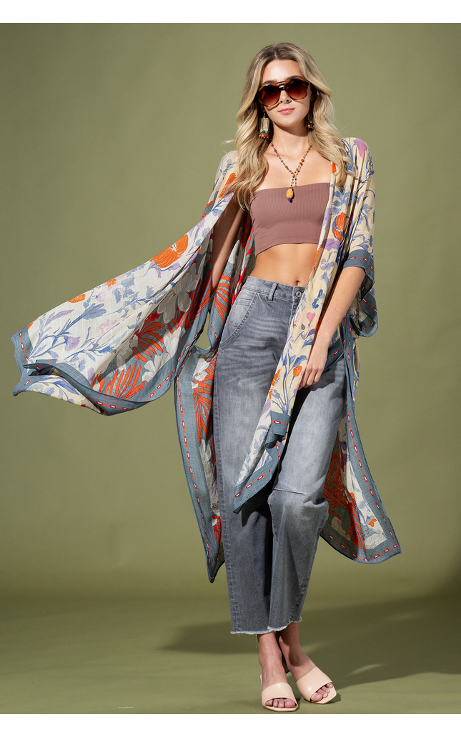 Midnight Petals Kimono