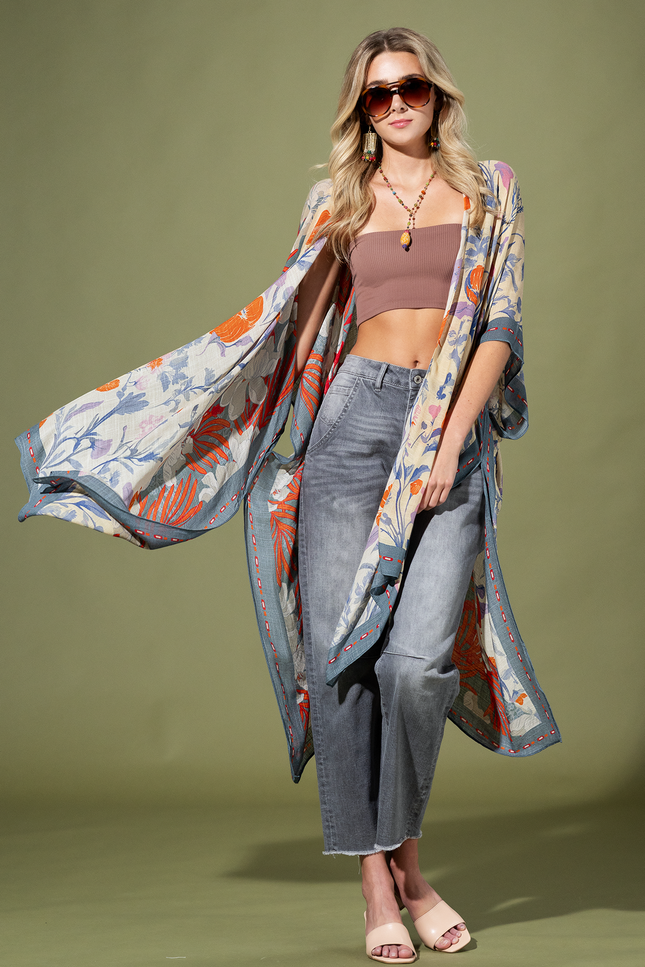 Midnight Petals Kimono
