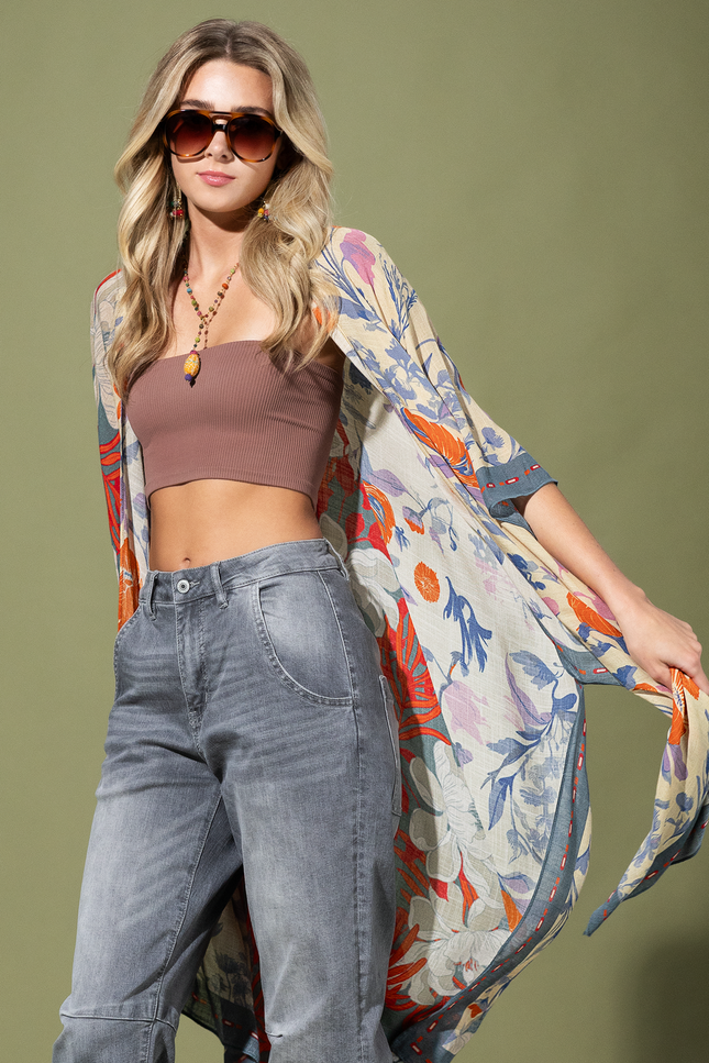 Midnight Petals Kimono
