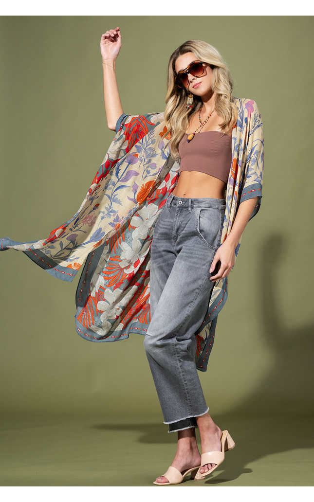 Midnight Petals Kimono