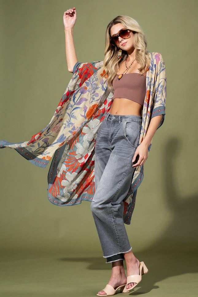 Midnight Petals Kimono