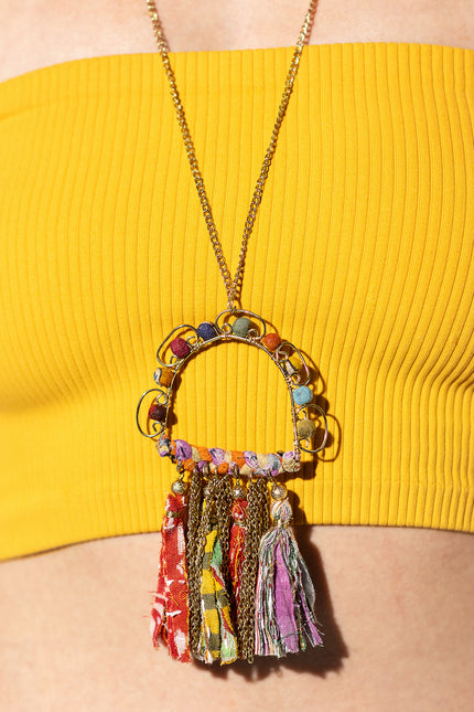 Colorful Arch Tassel Necklace