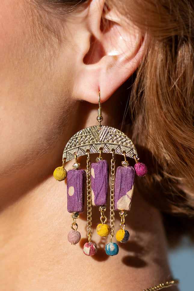 Semicircle Frame Dangle Earrings