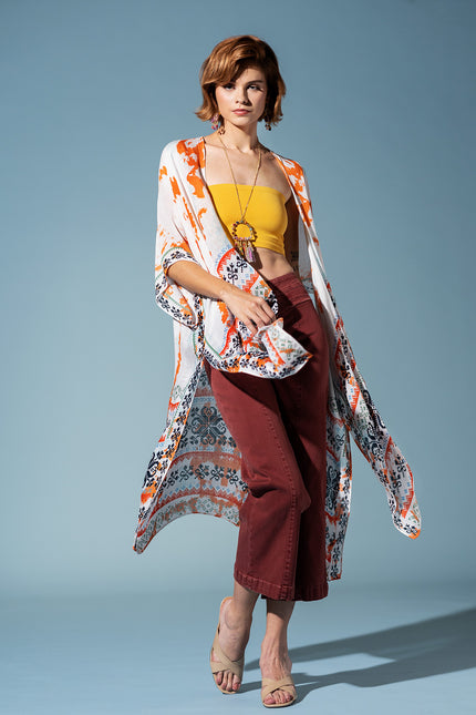 Boho Breeze Print Kimono