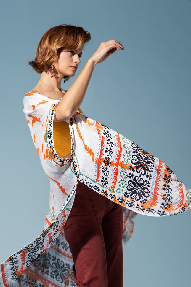 Boho Breeze Print Kimono