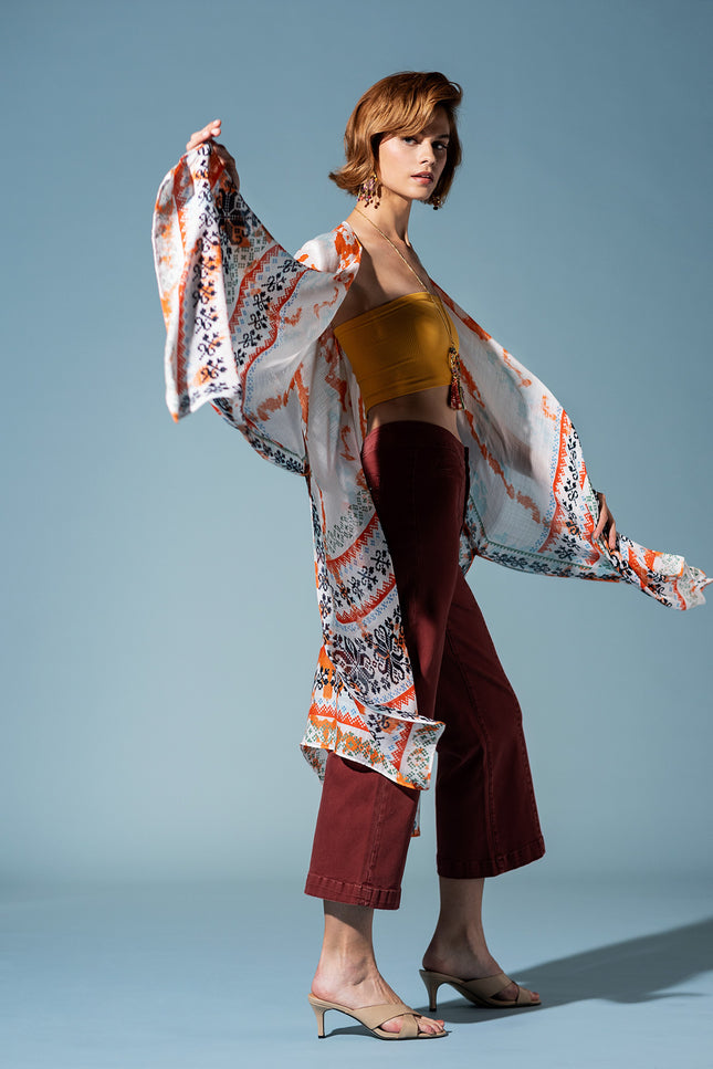 Boho Breeze Print Kimono