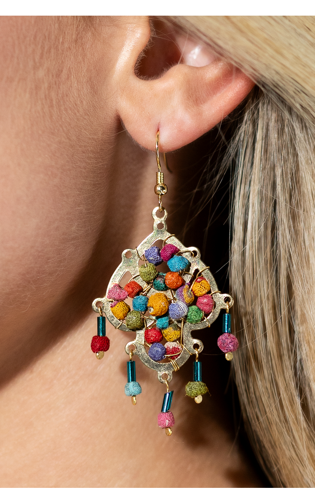 Upcycled Lustre Drop Earrings