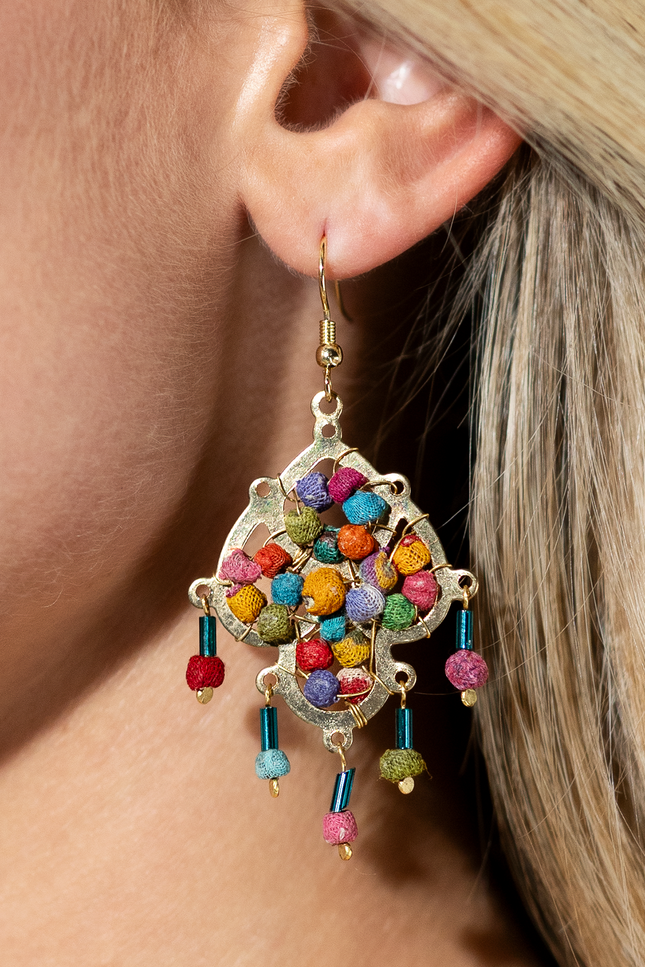 Upcycled Lustre Drop Earrings
