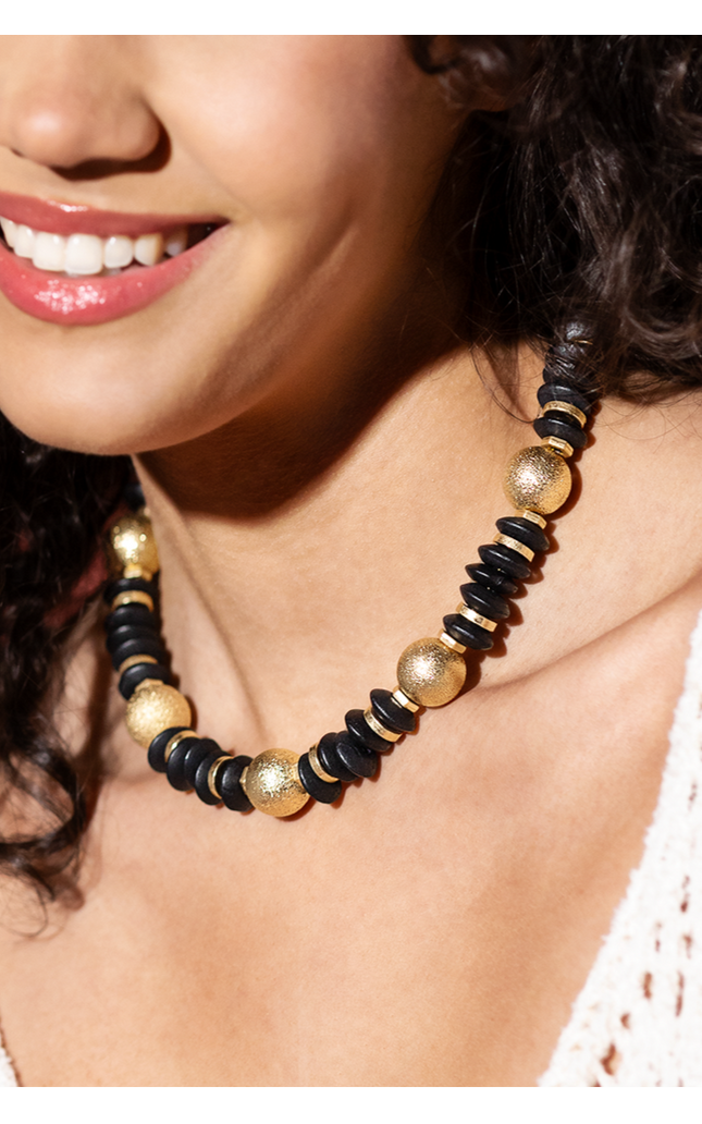 Ebony & Gold Elegance Necklace