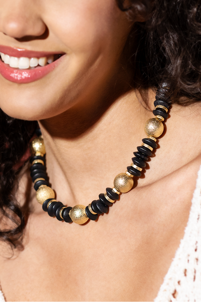 Ebony & Gold Elegance Necklace