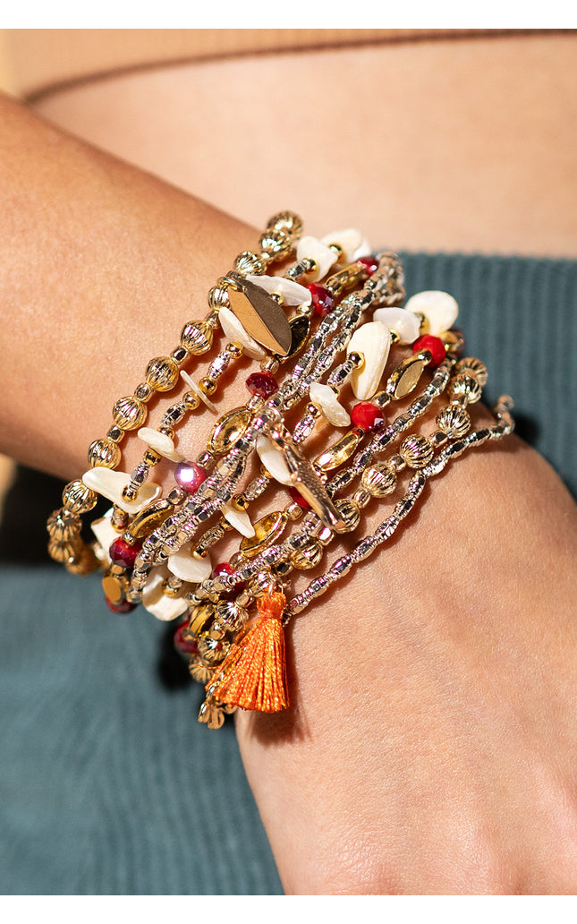 Coral Charm Bracelet