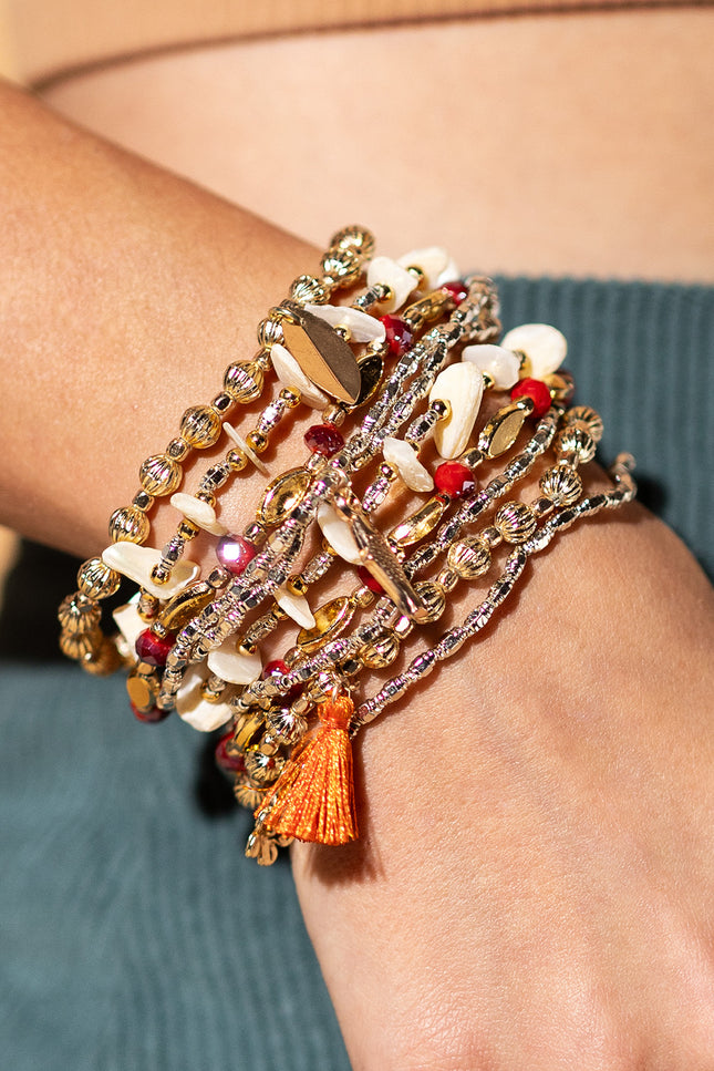Coral Charm Bracelet