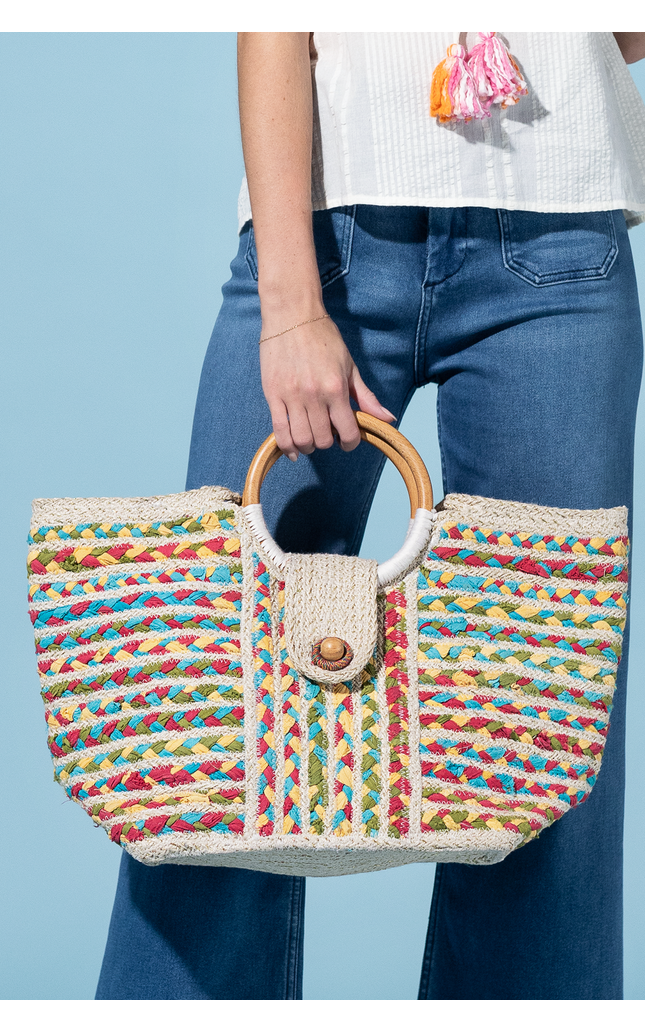 Tahiti Tides Jute Bag