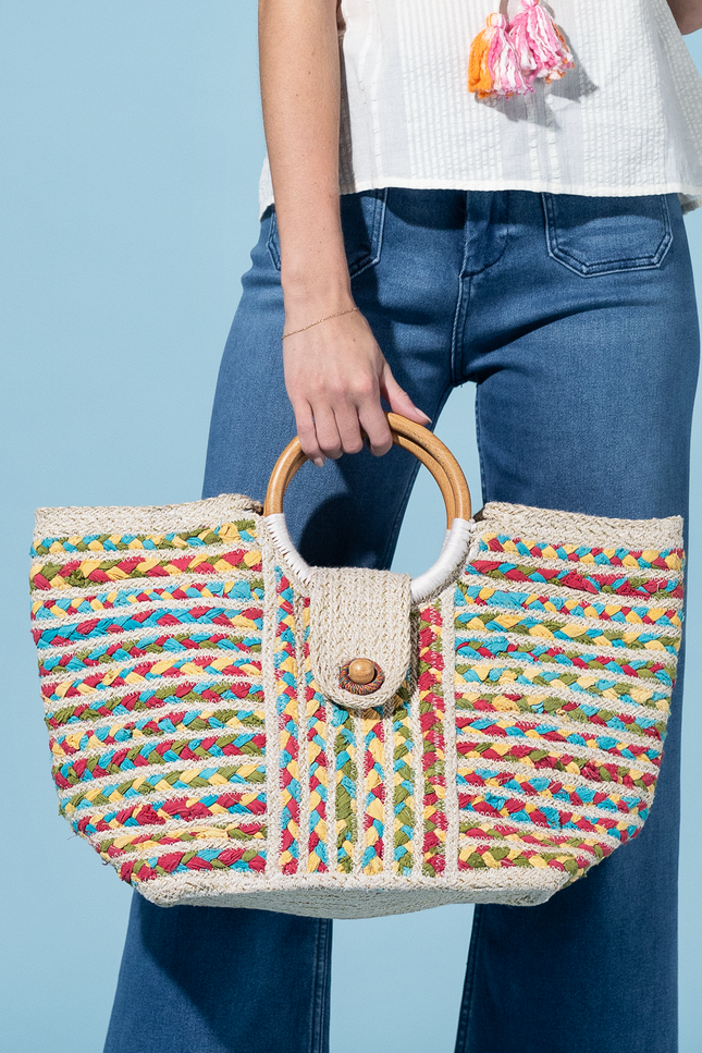 Tahiti Tides Jute Bag