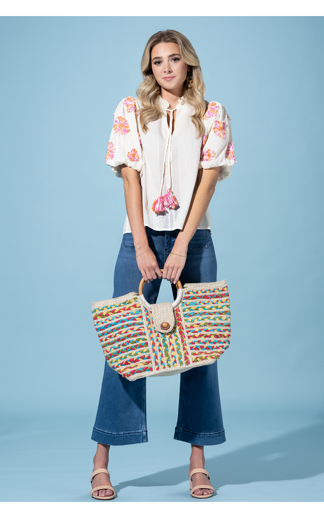 Tahiti Tides Jute Bag