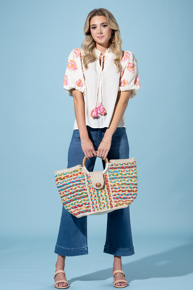 Tahiti Tides Jute Bag