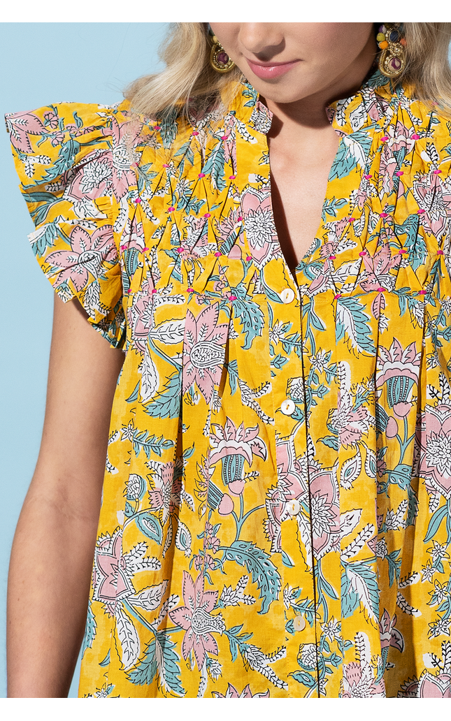 Marigold Muse Button-Up Top