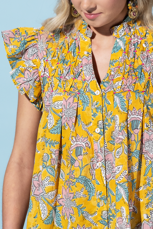 Marigold Muse Button-Up Top