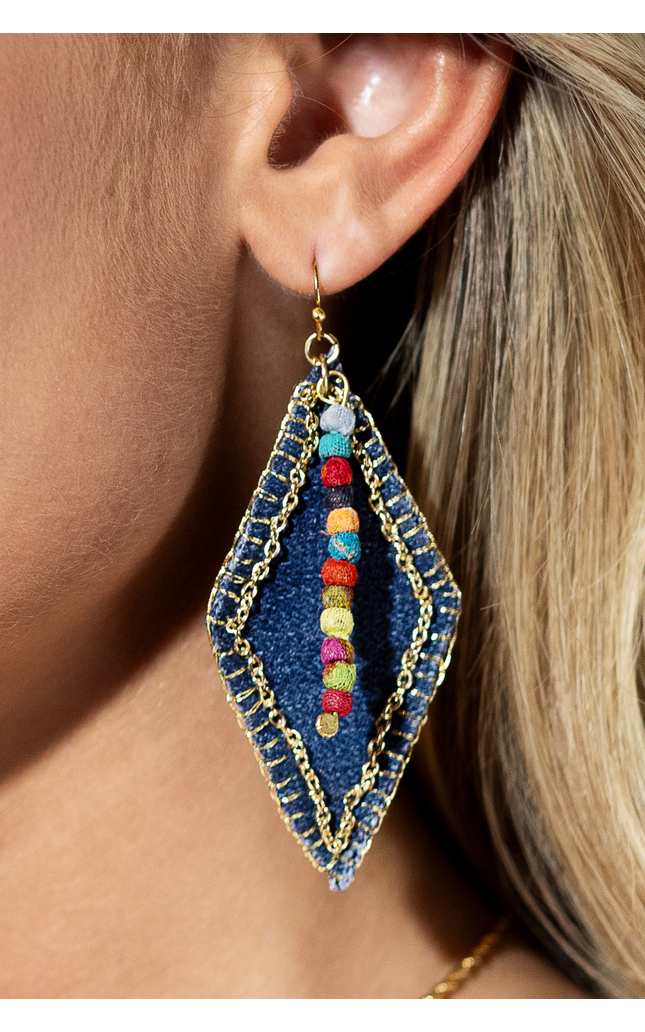 Denim Prism Earrings