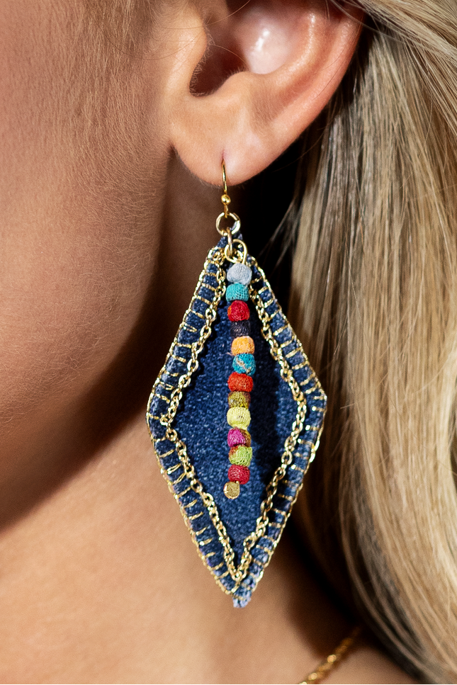Denim Prism Earrings