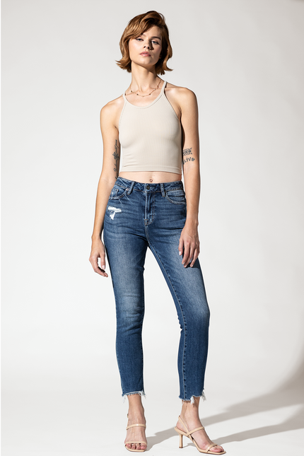 Super High Rise Straight Leg with Step Hem