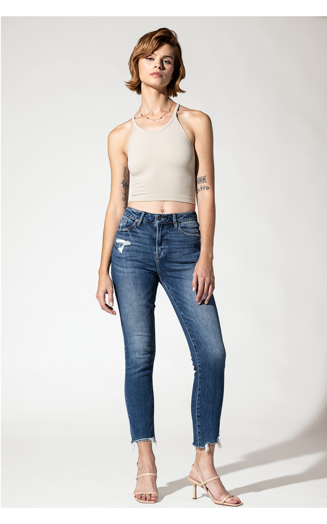 Super High Rise Straight Leg with Step Hem