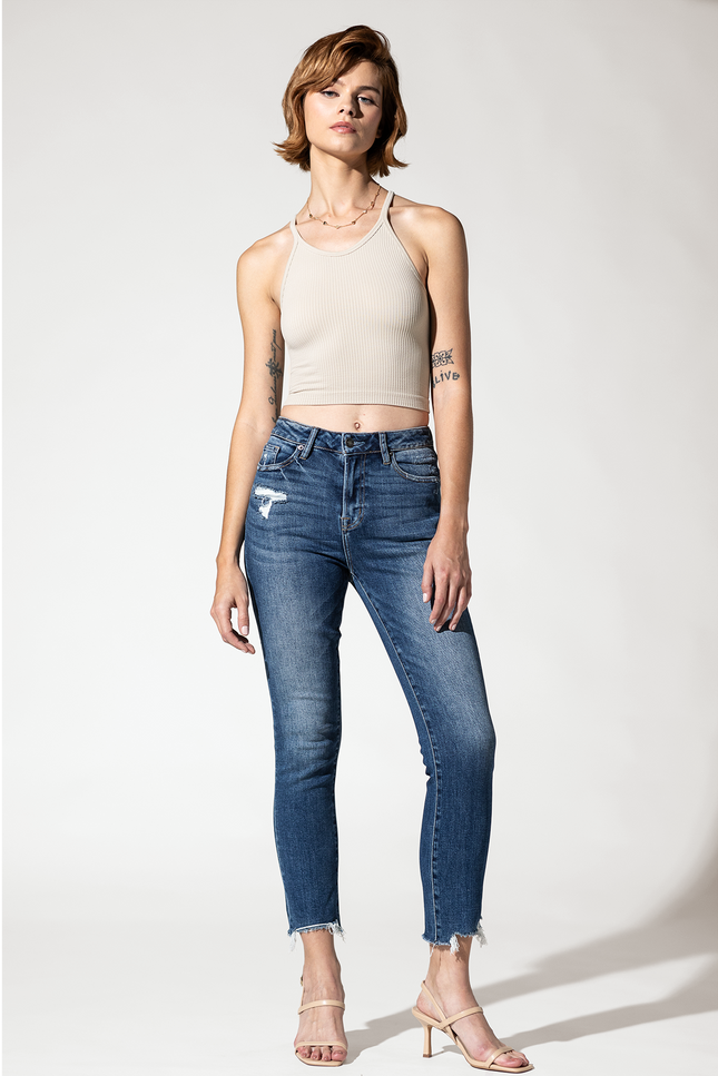 Super High Rise Straight Leg with Step Hem