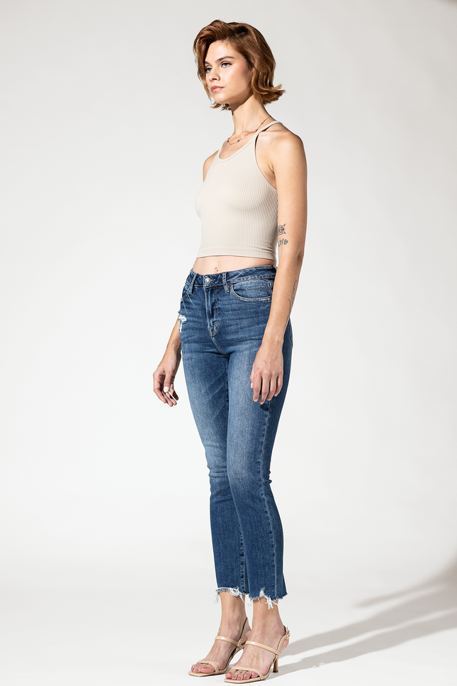 Super High Rise Straight Leg with Step Hem