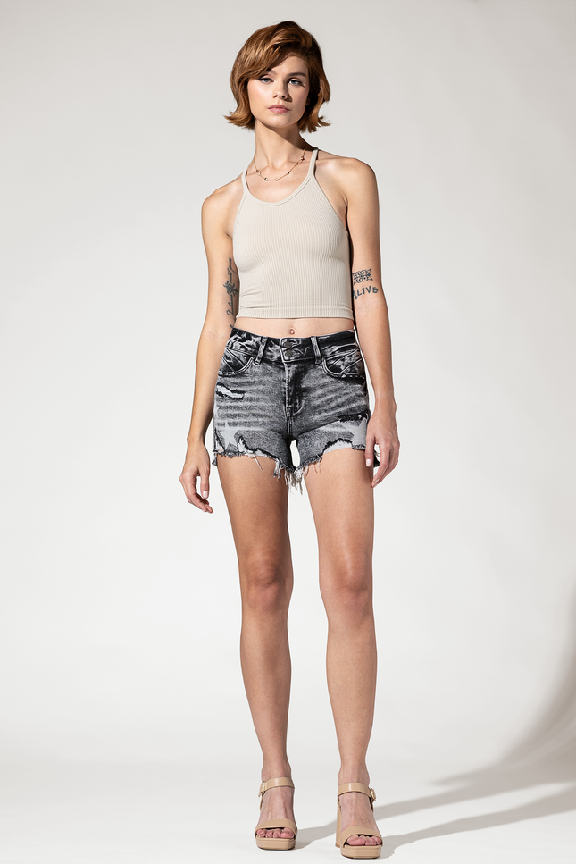 High Rise Shorts with Star Print