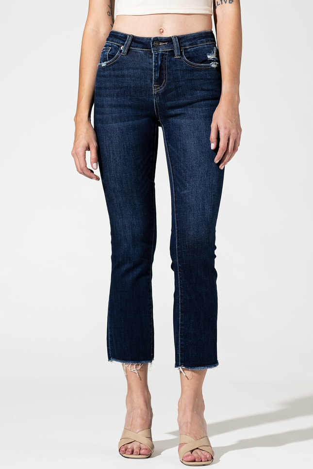 Mid Rise Boot Cut Crop