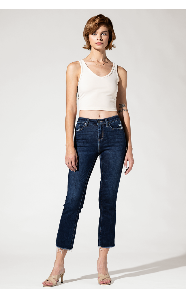 Mid Rise Boot Cut Crop