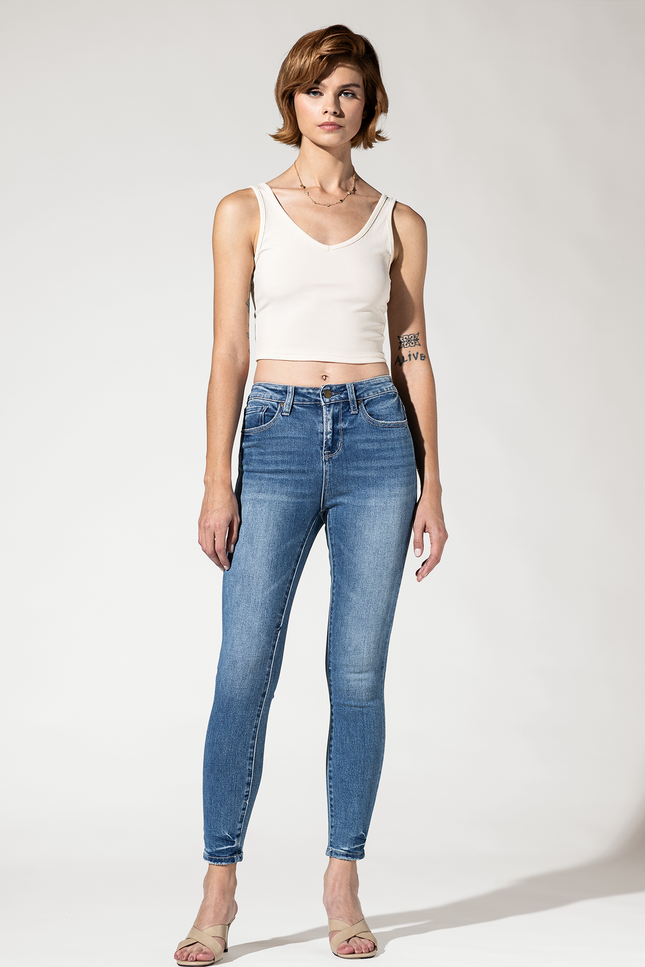 High Rise Ankle Skinny