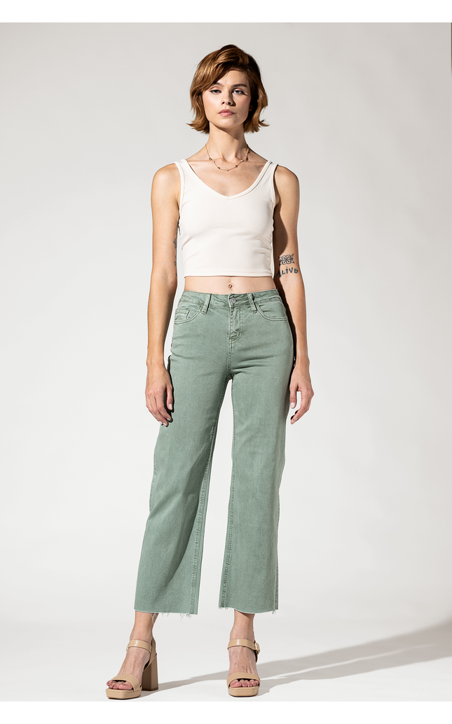 High Rise Crop Wide Leg