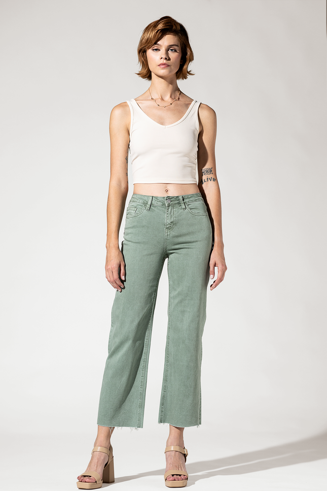 High Rise Crop Wide Leg