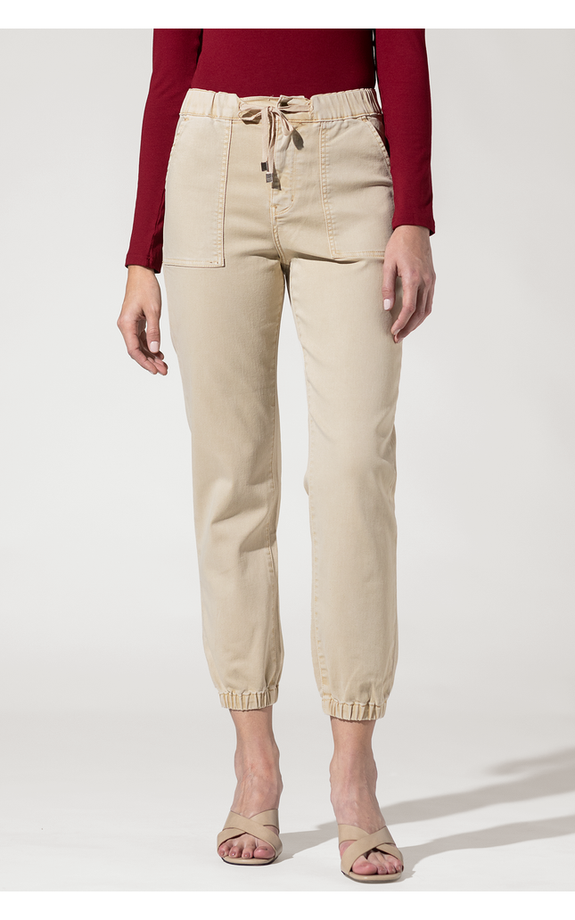 Super High Rise Jogger Pants with Elastic Leg