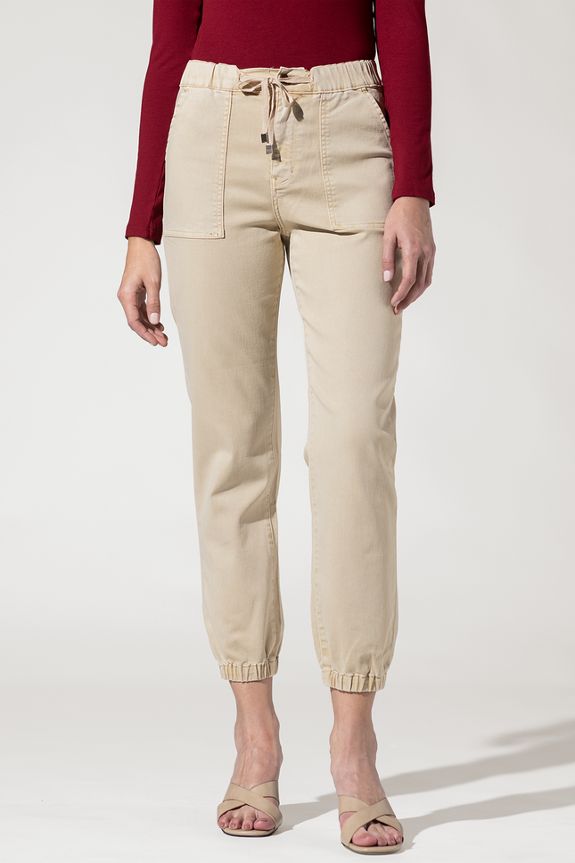 Super High Rise Jogger Pants with Elastic Leg