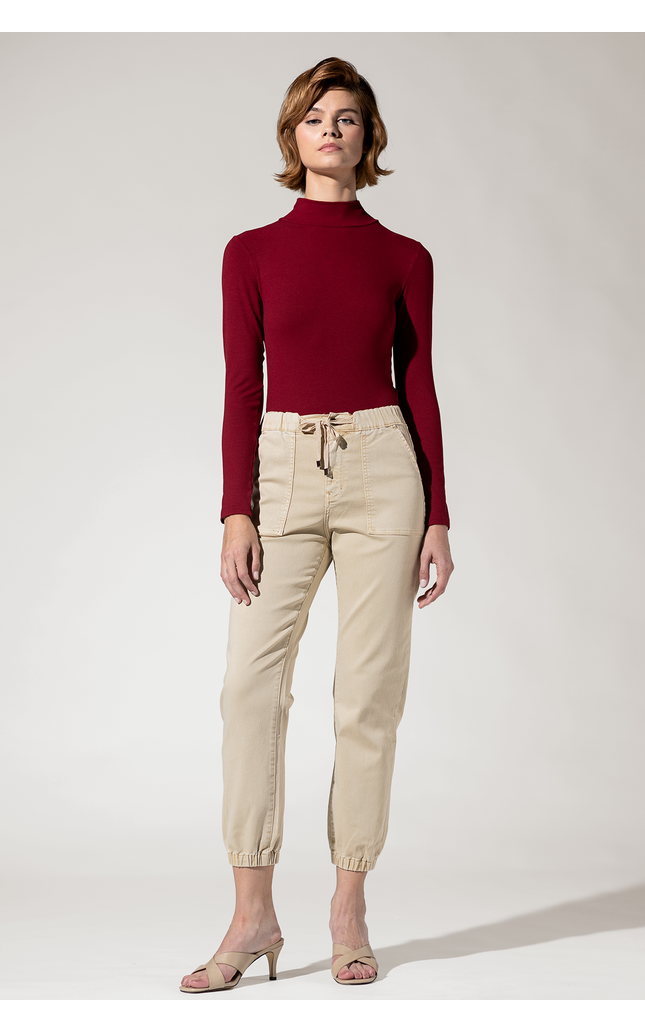 Super High Rise Jogger Pants with Elastic Leg