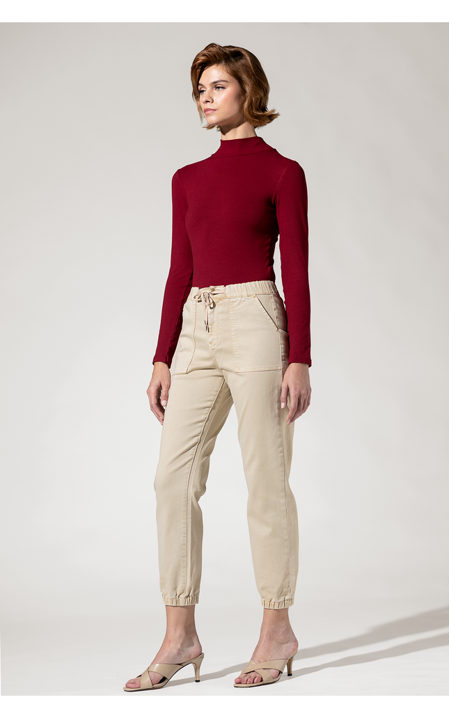 Super High Rise Jogger Pants with Elastic Leg