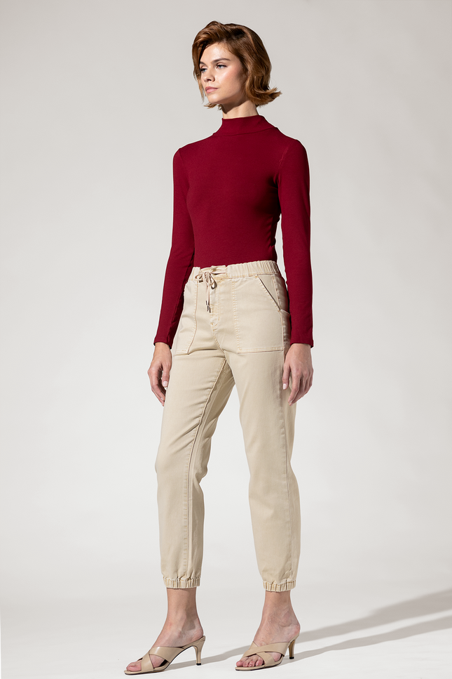 Super High Rise Jogger Pants with Elastic Leg