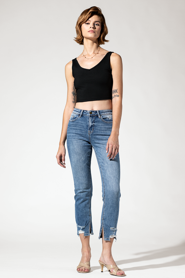High Ankle Straight with Slit