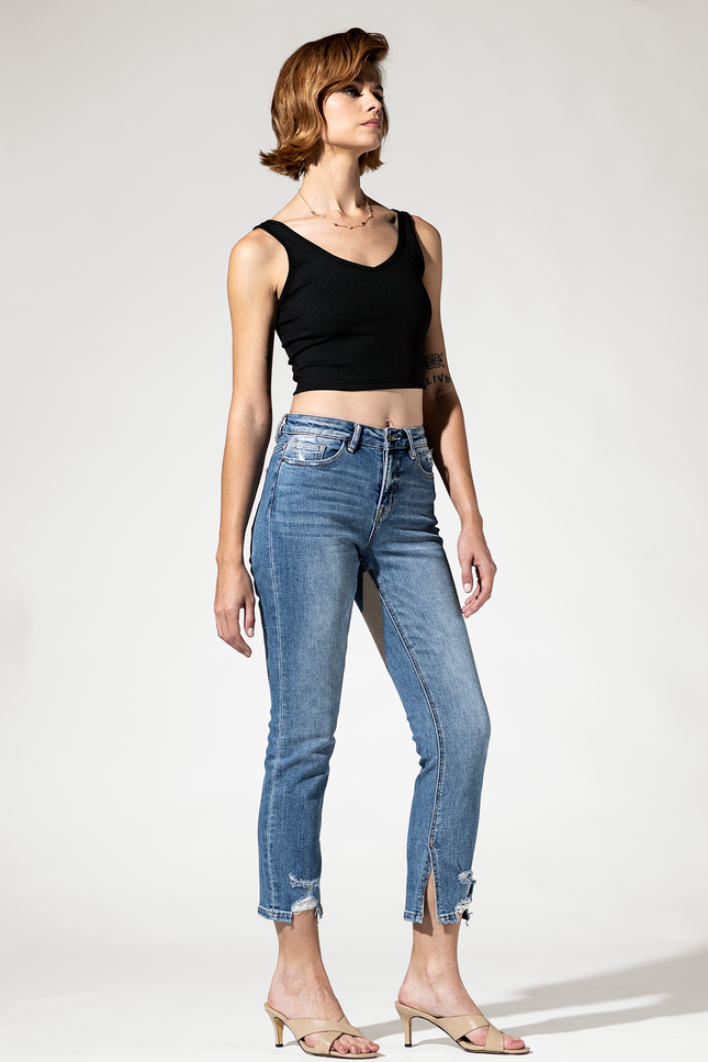 High Ankle Straight with Slit