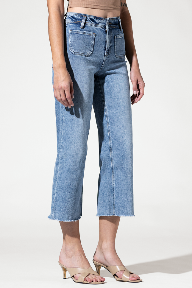 Cropped Wide Leg with Front Pocket