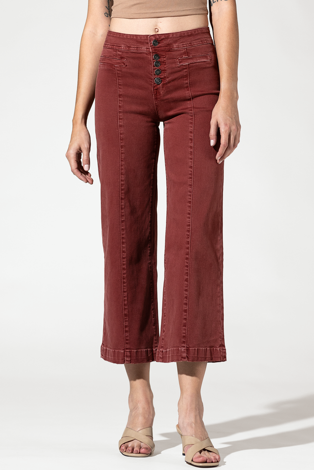 High Rise Crop Wide Leg