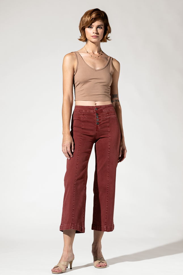 High Rise Crop Wide Leg