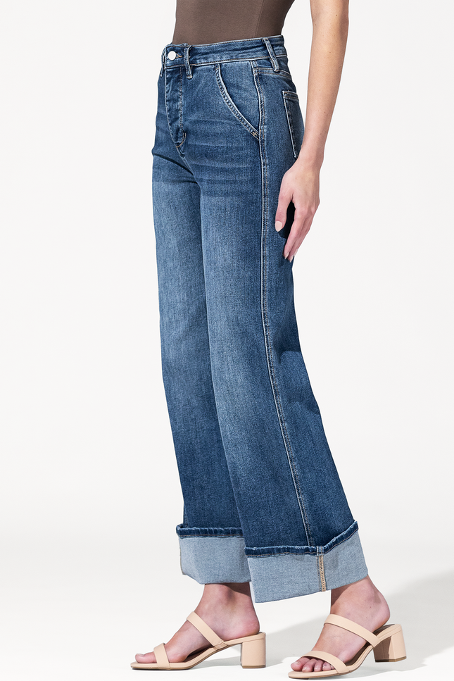 Super High Rise Wide Cuffed Leg Jeans