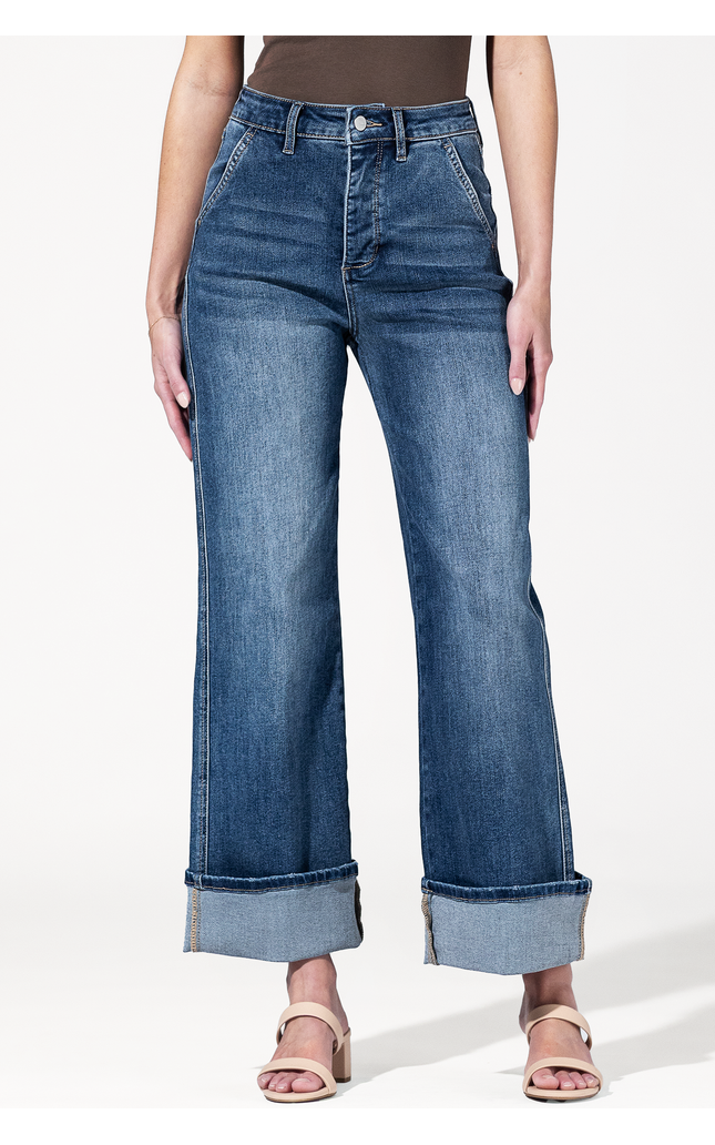 Super High Rise Wide Cuffed Leg Jeans