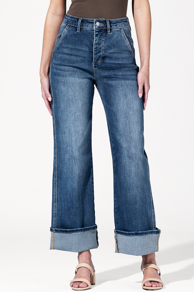 Super High Rise Wide Cuffed Leg Jeans