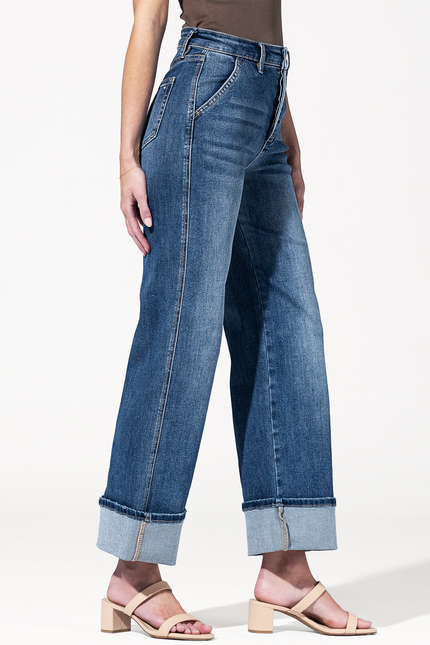 Super High Rise Wide Cuffed Leg Jeans