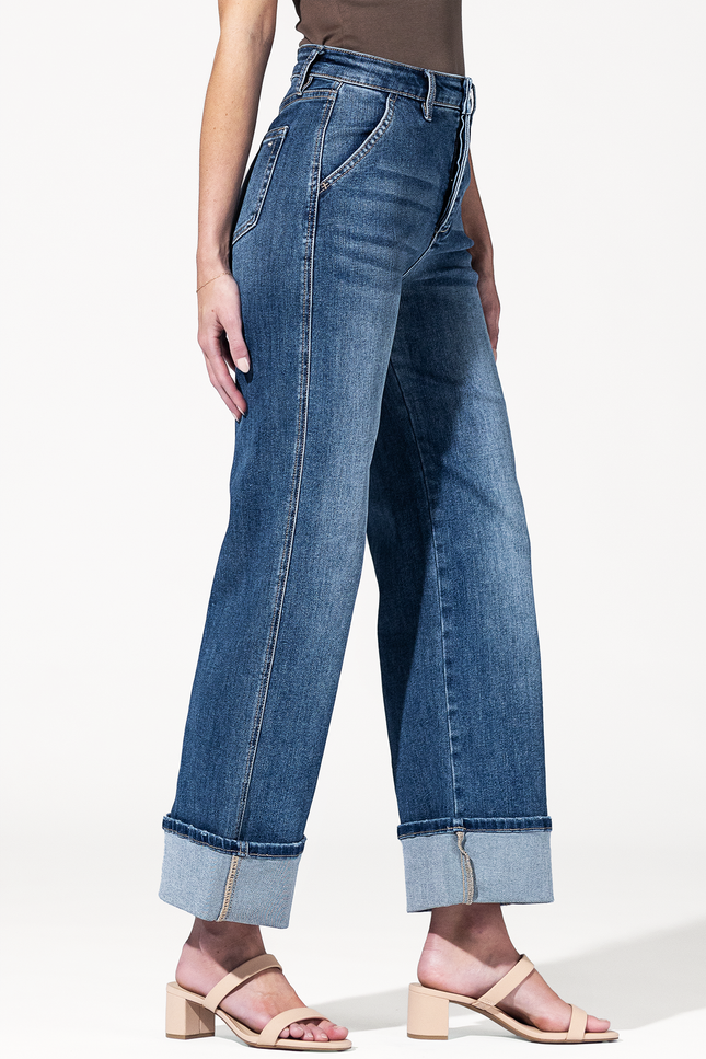 Super High Rise Wide Cuffed Leg Jeans