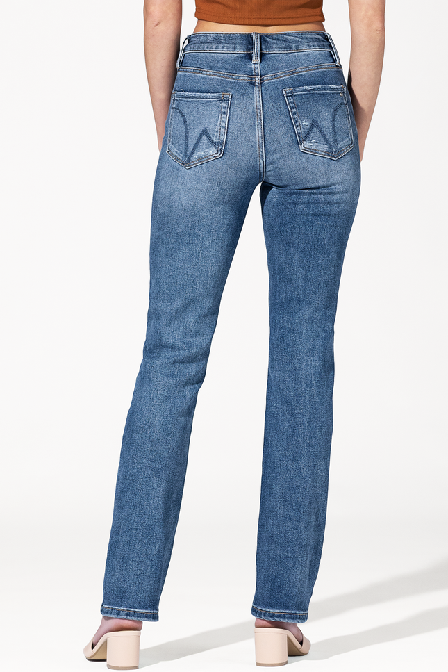 High Rise Slim Straight Leg Jean